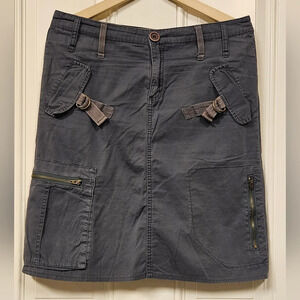 Campus Crew pockets zipper cargo skirt grey size 4